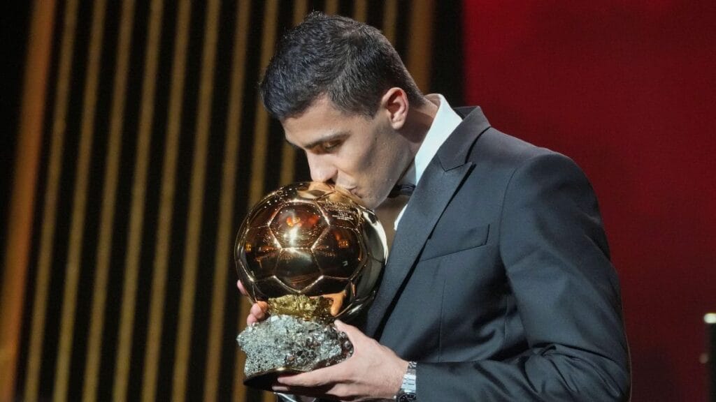 Rodri with the 2024 Ballon d'Or