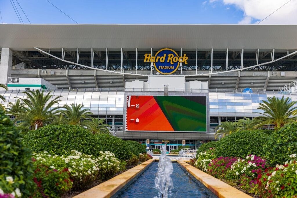 The Hard Rock Stadium in Miami