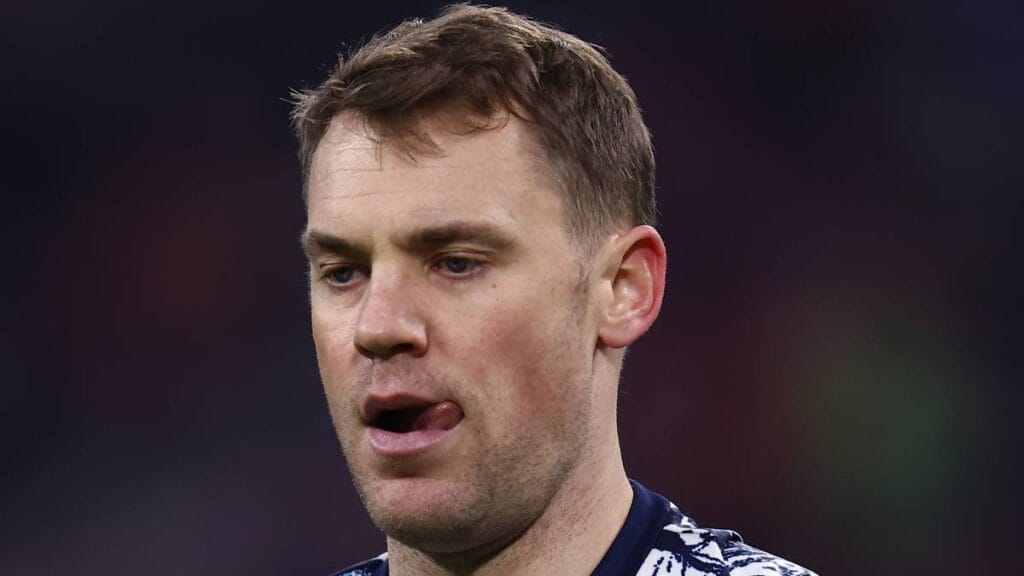 Goalkeeper Manuel Neuer playing football for Bayern Munich