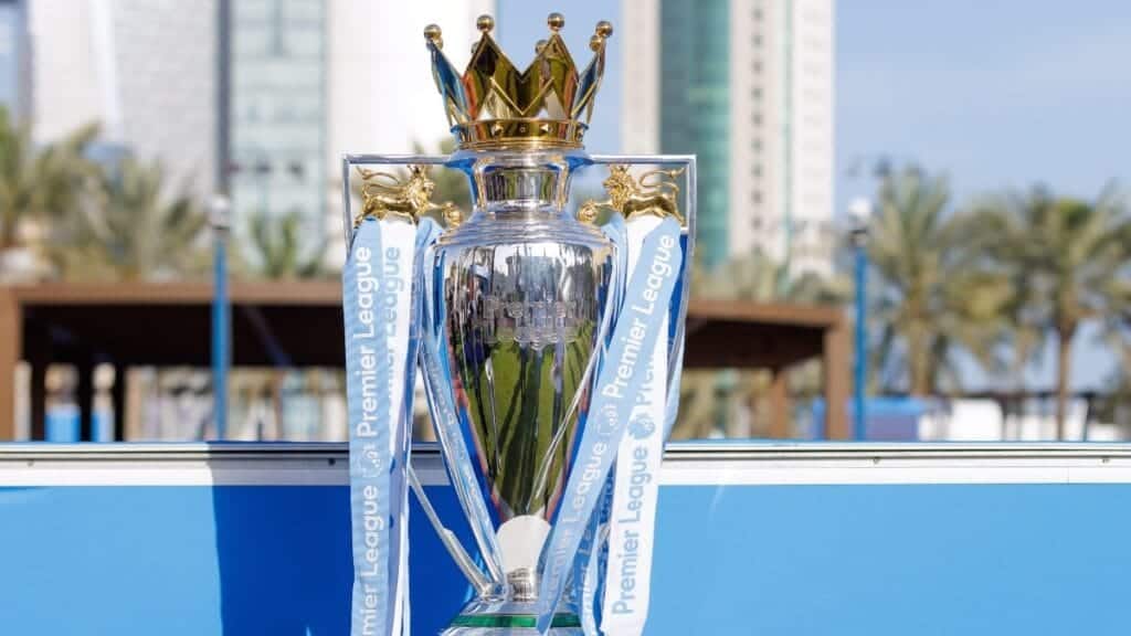 The Premier League football trophy