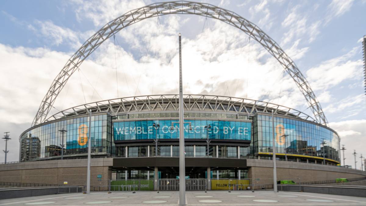 A photo of Wembley Stadium football ground