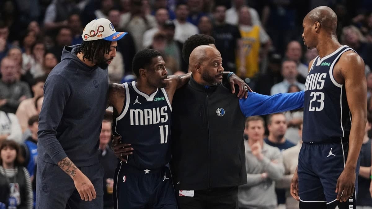Dallas Mavericks coach Jason Kidd dismisses ‘conspiracy theory’ surrounding Kyrie Irving’s season-ending ACL injury
