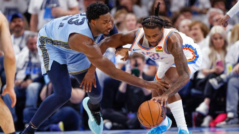 NBA playoffs 2025 results: Thunder thrash Grizzlies, Warriors and Celtics both dominate