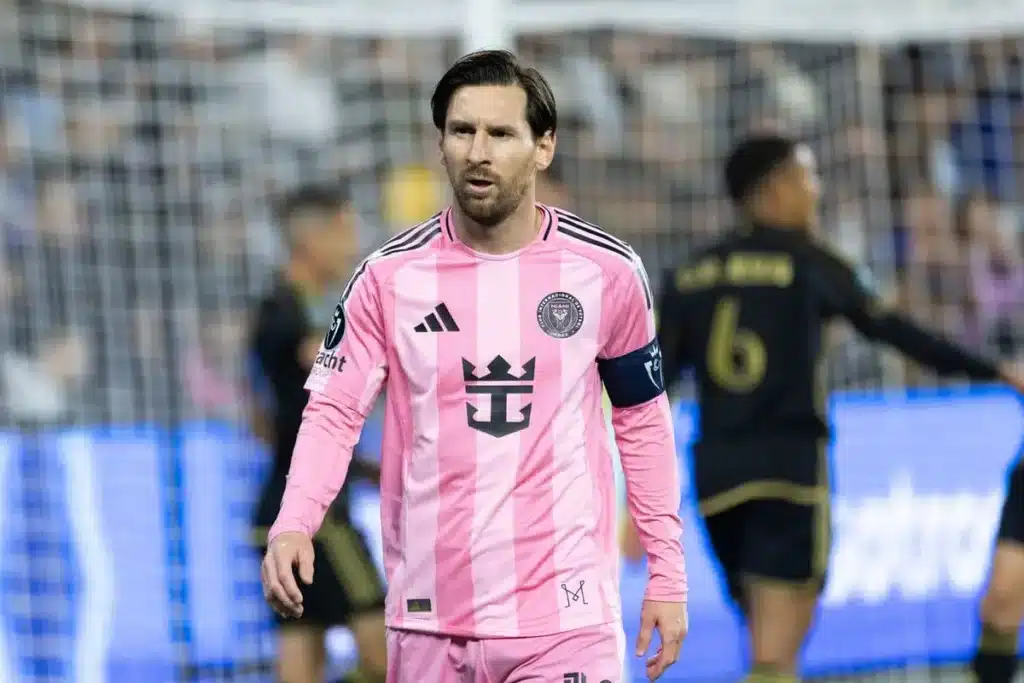 Lionel Messi playing football for MLS team Inter Miami