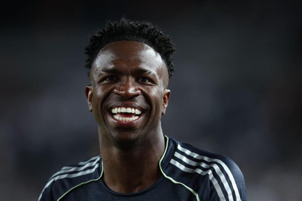 Footballer Vinicius Junior playing for Real Madrid Football Club