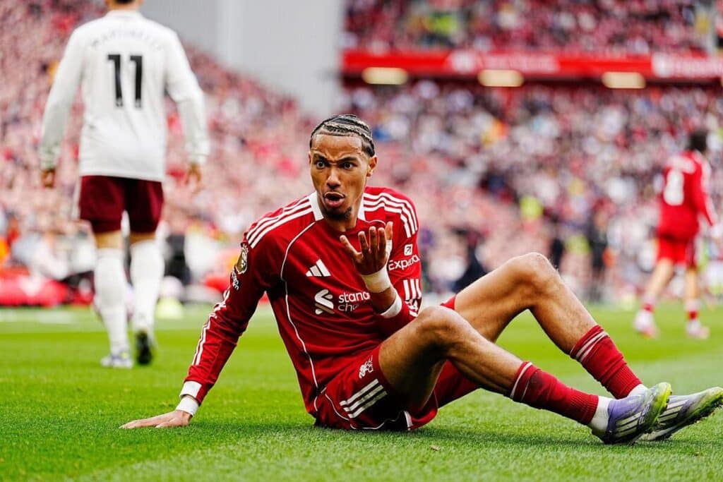 Footballer Hugo Ekitike playing for Liverpool Football Club