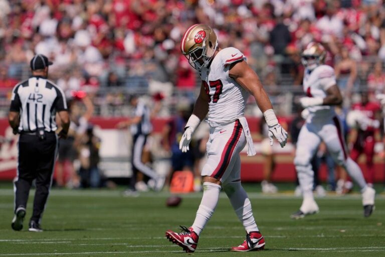 49ers’ Nick Bosa to miss rest of 2025 season with torn ACL