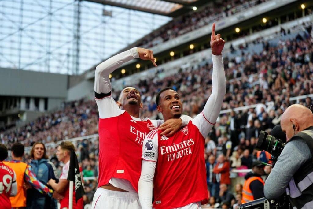 Footballer Gabriel playing for Arsenal Football Club