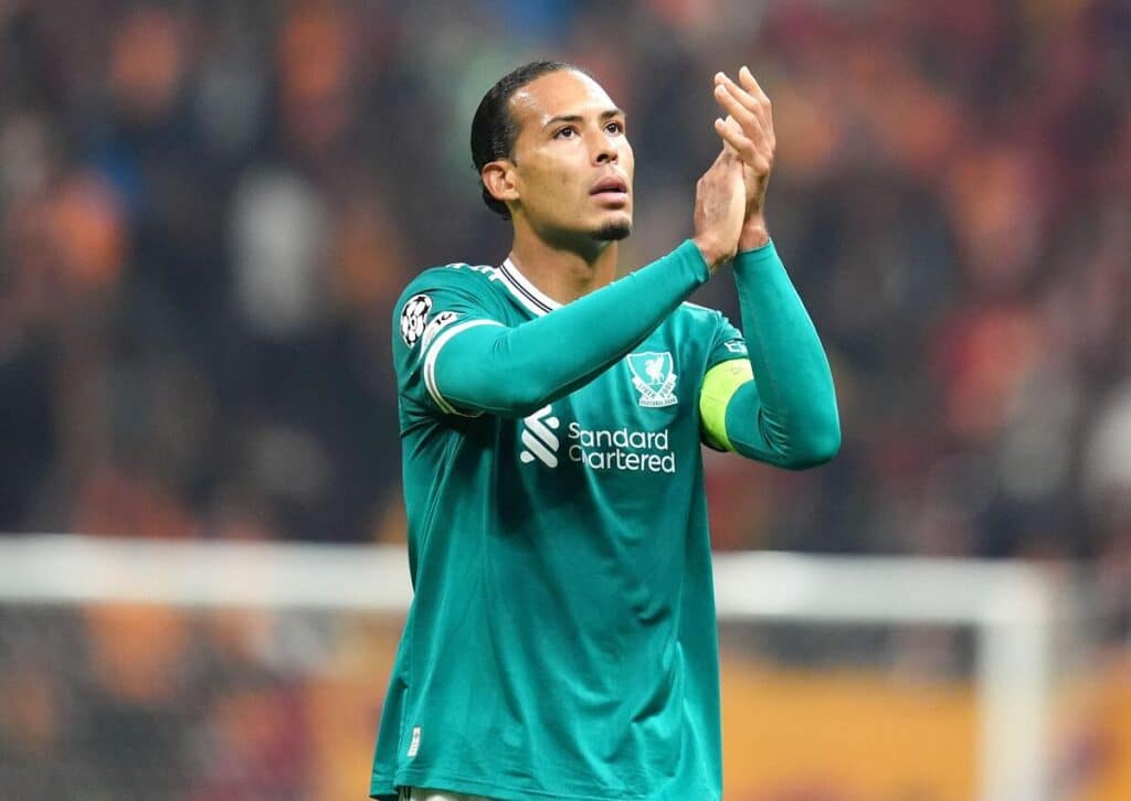 Footballer Virgil van Dijk playing for Liverpool Football Club