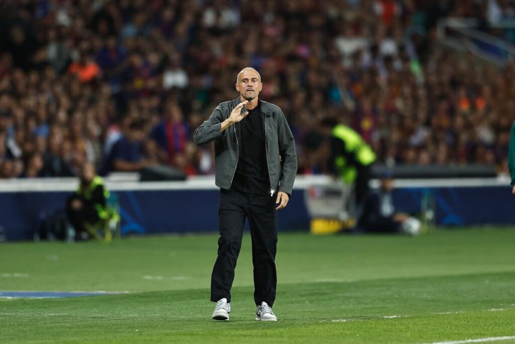 Paris Saint-Germain Football Club manager Luis Enrique at a PSG match
