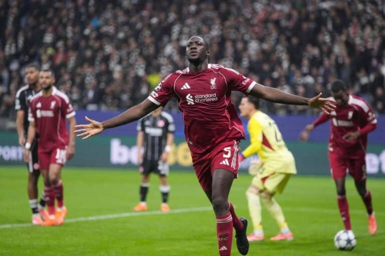 Liverpool score three before half-time after falling behind against Frankfurt