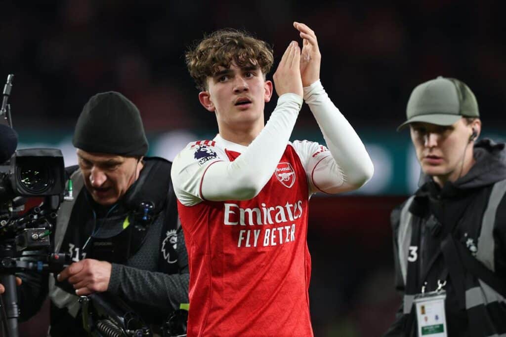 Max Dowman of Arsenal following his cameo against Everton