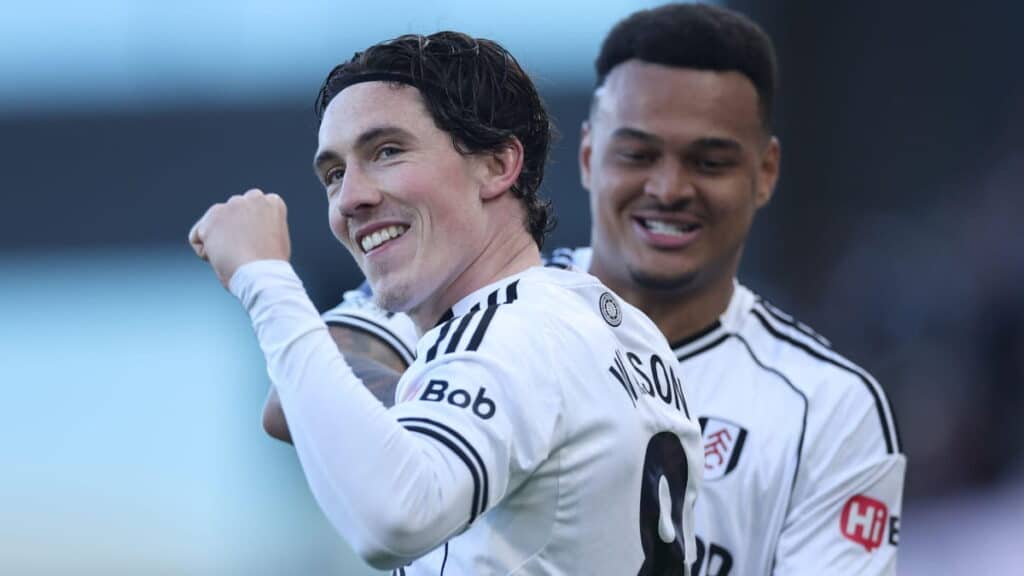 Harry Wilson celebrates scoring for Fulham