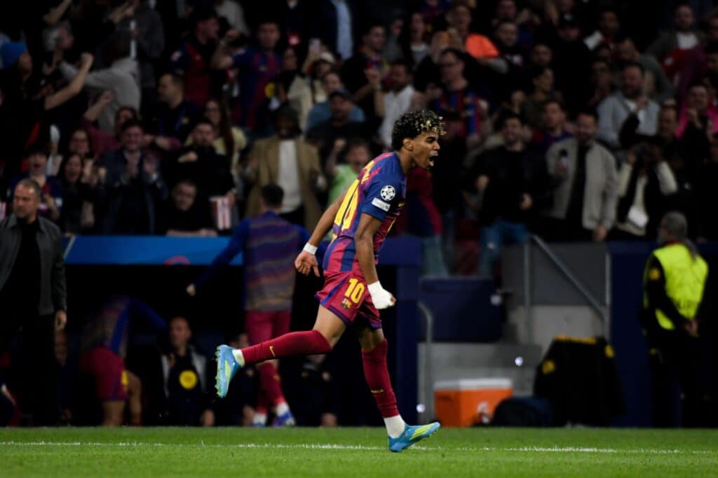 Barcelona winger Lamine Yamal scores against Atletico Madrid