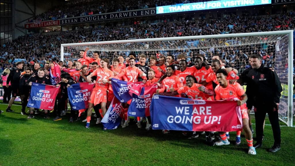 Coventry celebrate promotion to the Premier League