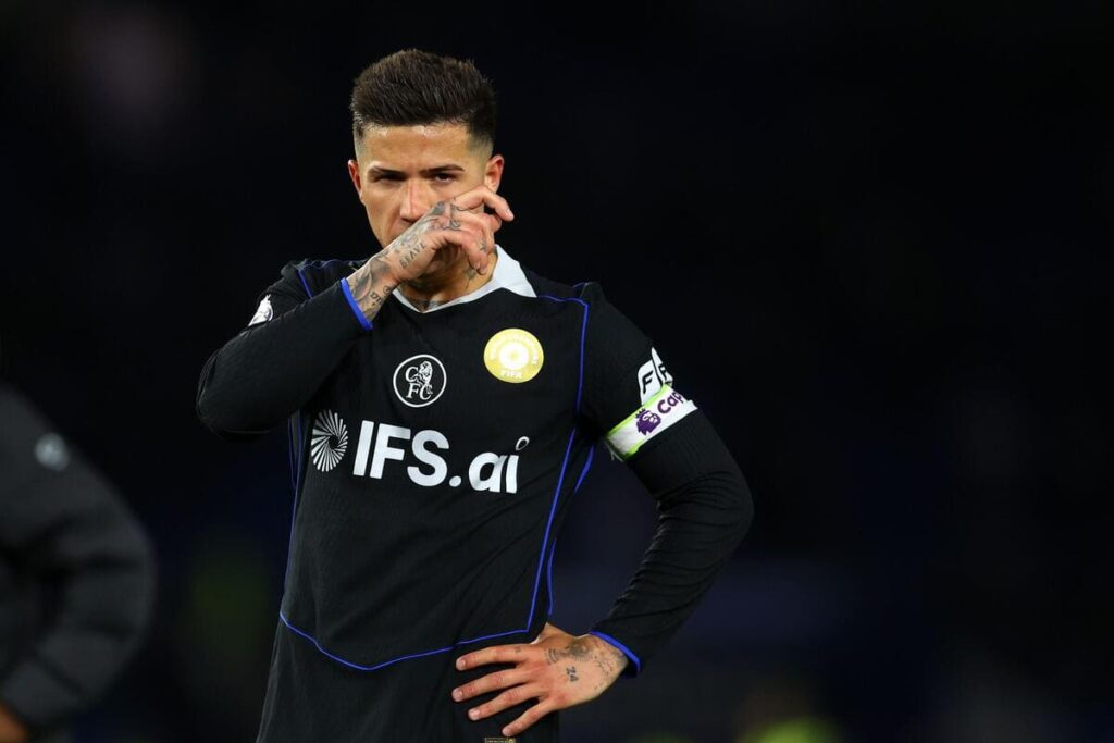Chelsea midfielder Enzo Fernandez following the 3-0 defeat at Brighton