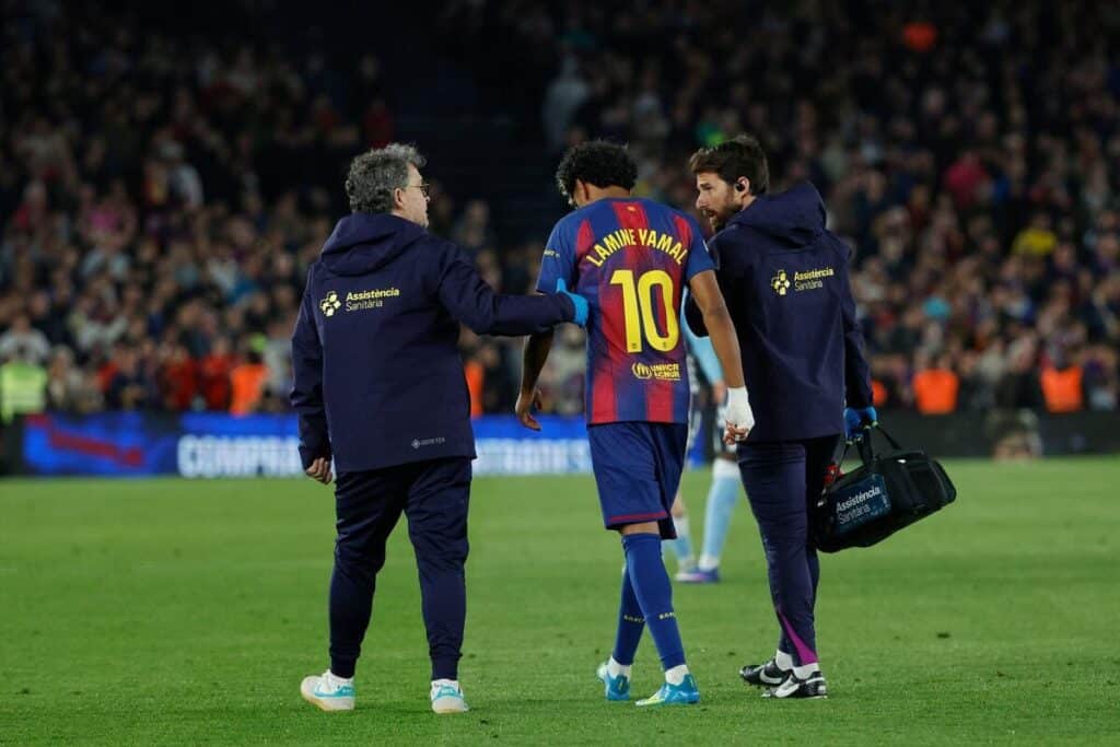 Lamine Yamal was injured for Barcelona against Celta Vigo.