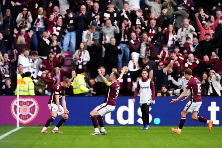 Hearts 2-1 Rangers: Shankland strikes huge blow in title race